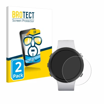 Parte frontale di una confezione del prodotto con il logo del marchio BROTECT. Accanto è raffigurato il dispositivo Garmin Swi
