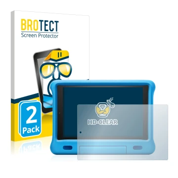 Parte frontale di una confezione del prodotto con il logo del marchio BROTECT. Accanto è raffigurato il dispositivo Amazon Fir