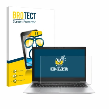 Parte frontale di una confezione del prodotto con il logo del marchio BROTECT. Accanto è raffigurato il dispositivo HP EliteBo