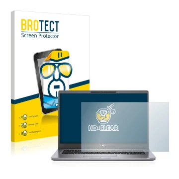 Parte frontale di una confezione del prodotto con il logo del marchio BROTECT. Accanto è raffigurato il dispositivo Dell Latit