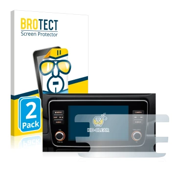 Parte frontale di una confezione del prodotto con il logo del marchio BROTECT. Accanto è raffigurato il dispositivo Nissan Lea