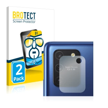 Parte frontale di una confezione del prodotto con il logo del marchio BROTECT. Accanto è raffigurato il dispositivo Samsung Ga