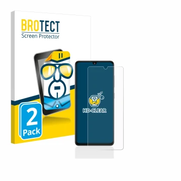 Parte frontale di una confezione del prodotto con il logo del marchio BROTECT. Accanto è raffigurato il dispositivo Samsung Ga