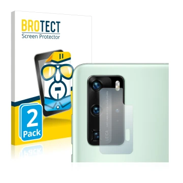 Parte frontale di una confezione del prodotto con il logo del marchio BROTECT. Accanto è raffigurato il dispositivo Huawei P40