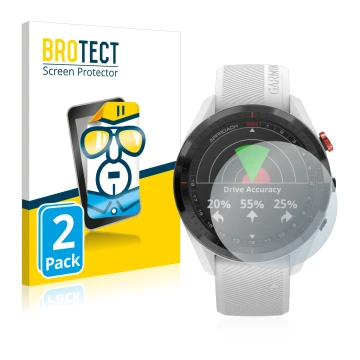 Parte frontale di una confezione del prodotto con il logo del marchio BROTECT. Accanto è raffigurato il dispositivo Garmin App