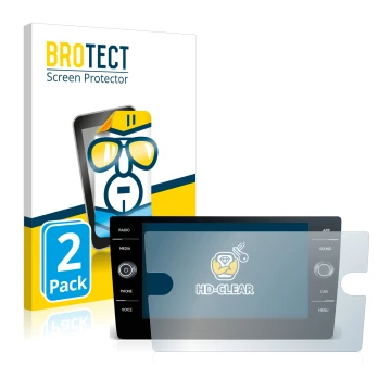 Parte frontale di una confezione del prodotto con il logo del marchio BROTECT. Accanto è raffigurato il dispositivo Volkswagen