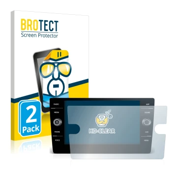 Parte frontale di una confezione del prodotto con il logo del marchio BROTECT. Accanto è raffigurato il dispositivo Volkswagen