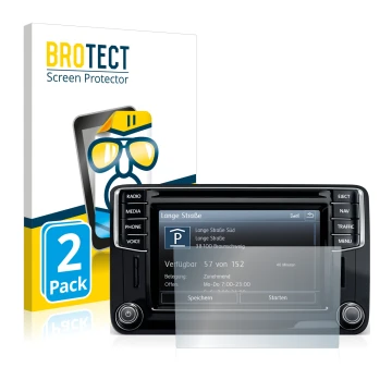 Parte frontale di una confezione del prodotto con il logo del marchio BROTECT. Accanto è raffigurato il dispositivo Volkswagen