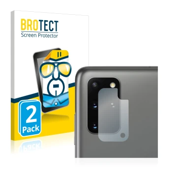 Parte frontale di una confezione del prodotto con il logo del marchio BROTECT. Accanto è raffigurato il dispositivo Samsung Ga