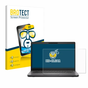 Parte frontale di una confezione del prodotto con il logo del marchio BROTECT. Accanto è raffigurato il dispositivo Dell Latit