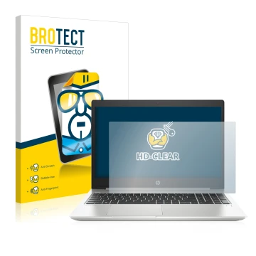 Parte frontale di una confezione del prodotto con il logo del marchio BROTECT. Accanto è raffigurato il dispositivo HP ProBook