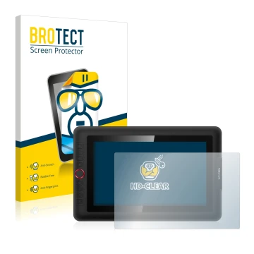 Parte frontale di una confezione del prodotto con il logo del marchio BROTECT. Accanto è raffigurato il dispositivo XP-Pen Art