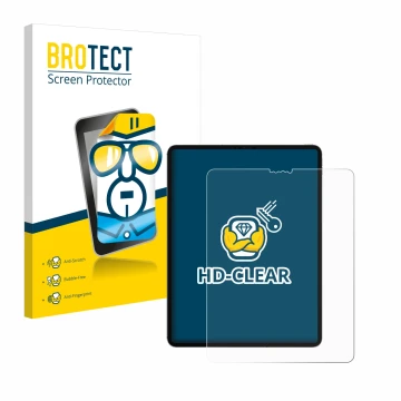 Parte frontale di una confezione del prodotto con il logo del marchio BROTECT. Accanto è raffigurato il dispositivo Apple iPad