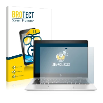 Parte frontale di una confezione del prodotto con il logo del marchio BROTECT. Accanto è raffigurato il dispositivo HP EliteBo
