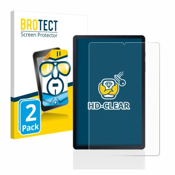 Parte frontale di una confezione del prodotto con il logo del marchio BROTECT. Accanto è raffigurato il dispositivo Samsung Ga