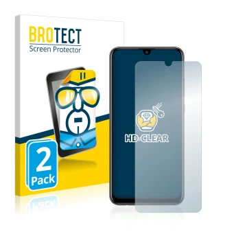 Parte frontale di una confezione del prodotto con il logo del marchio BROTECT. Accanto è raffigurato il dispositivo Huawei P s