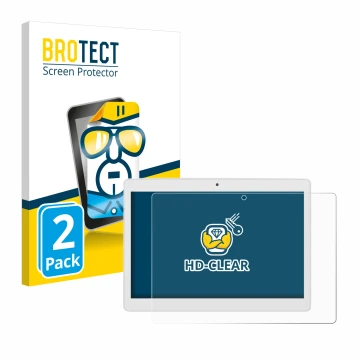Parte frontale di una confezione del prodotto con il logo del marchio BROTECT. Accanto è raffigurato il dispositivo Alldocube 