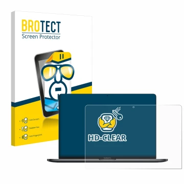 Parte frontale di una confezione del prodotto con il logo del marchio BROTECT. Accanto è raffigurato il dispositivo Apple MacB