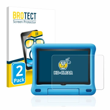 Parte frontale di una confezione del prodotto con il logo del marchio BROTECT. Accanto è raffigurato il dispositivo Amazon Fir