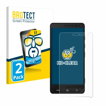 Parte frontale di una confezione del prodotto con il logo del marchio BROTECT. Accanto è raffigurato il dispositivo Beafon M5 