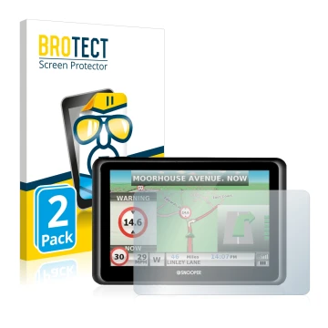 Parte frontale di una confezione del prodotto con il logo del marchio BROTECT. Accanto è raffigurato il dispositivo Snooper Tr