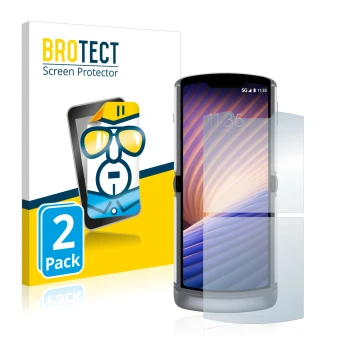 Parte frontale di una confezione del prodotto con il logo del marchio BROTECT. Accanto è raffigurato il dispositivo Motorola R