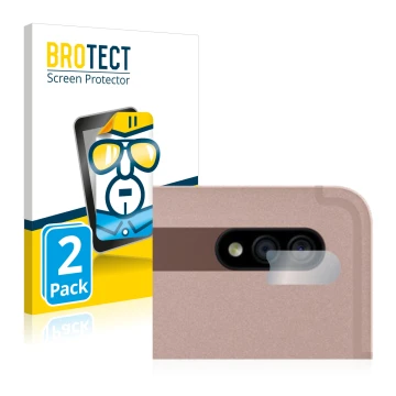 Parte frontale di una confezione del prodotto con il logo del marchio BROTECT. Accanto è raffigurato il dispositivo Samsung Ga