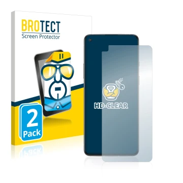 Parte frontale di una confezione del prodotto con il logo del marchio BROTECT. Accanto è raffigurato il dispositivo OnePlus 8T