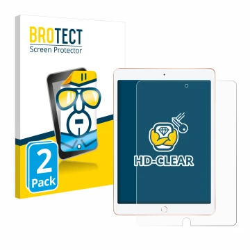 Parte frontale di una confezione del prodotto con il logo del marchio BROTECT. Accanto è raffigurato il dispositivo Apple iPad