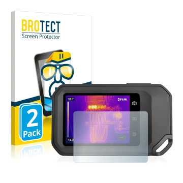 Parte frontale di una confezione del prodotto con il logo del marchio BROTECT. Accanto è raffigurato il dispositivo Flir C5 co