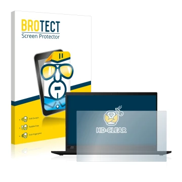 Parte frontale di una confezione del prodotto con il logo del marchio BROTECT. Accanto è raffigurato il dispositivo Lenovo Thi