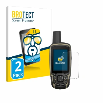 Parte frontale di una confezione del prodotto con il logo del marchio BROTECT. Accanto è raffigurato il dispositivo Garmin GPS