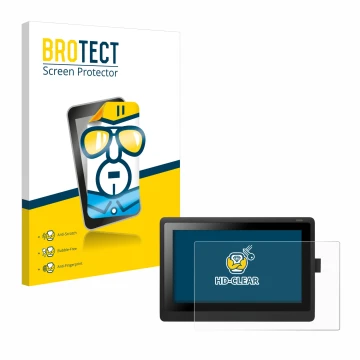 Parte frontale di una confezione del prodotto con il logo del marchio BROTECT. Accanto è raffigurato il dispositivo Wacom Cint