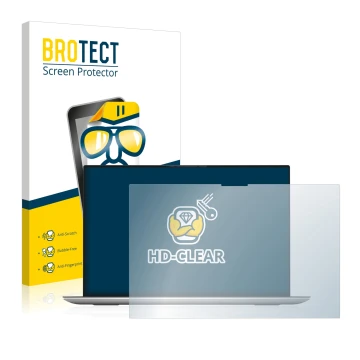 Parte frontale di una confezione del prodotto con il logo del marchio BROTECT. Accanto è raffigurato il dispositivo Dell XPS 1