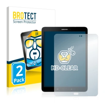 Parte frontale di una confezione del prodotto con il logo del marchio BROTECT. Accanto è raffigurato il dispositivo Samsung Ga