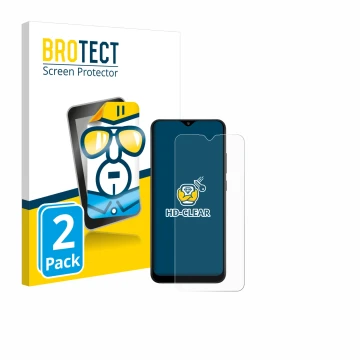 Parte frontale di una confezione del prodotto con il logo del marchio BROTECT. Accanto è raffigurato il dispositivo Samsung Ga