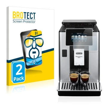 Parte frontale di una confezione del prodotto con il logo del marchio BROTECT. Accanto è raffigurato il dispositivo DeLonghi P