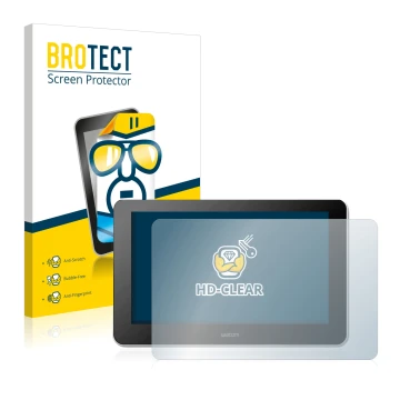 Parte frontale di una confezione del prodotto con il logo del marchio BROTECT. Accanto è raffigurato il dispositivo Wacom One 