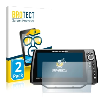Parte frontale di una confezione del prodotto con il logo del marchio BROTECT. Accanto è raffigurato il dispositivo Humminbird