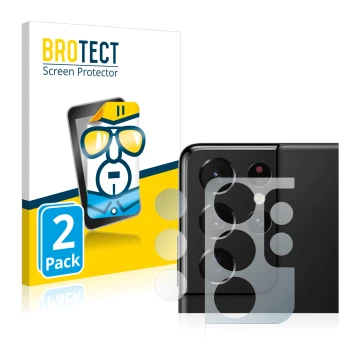 Parte frontale di una confezione del prodotto con il logo del marchio BROTECT. Accanto è raffigurato il dispositivo Samsung Ga