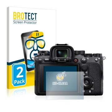 Parte frontale di una confezione del prodotto con il logo del marchio BROTECT. Accanto è raffigurato il dispositivo Sony Alpha