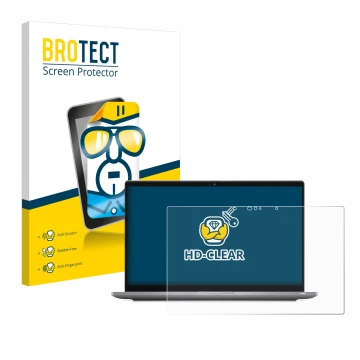 Parte frontale di una confezione del prodotto con il logo del marchio BROTECT. Accanto è raffigurato il dispositivo Dell Latit