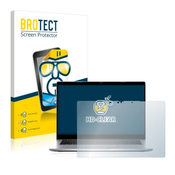 Parte frontale di una confezione del prodotto con il logo del marchio BROTECT. Accanto è raffigurato il dispositivo Dell Latit