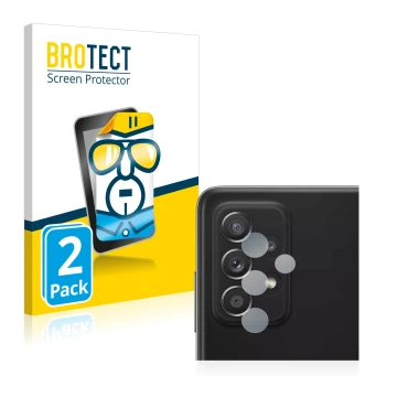 Parte frontale di una confezione del prodotto con il logo del marchio BROTECT. Accanto è raffigurato il dispositivo Samsung Ga