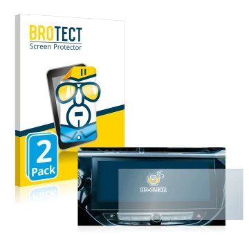 Parte frontale di una confezione del prodotto con il logo del marchio BROTECT. Accanto è raffigurato il dispositivo Opel Corsa