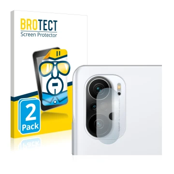 Parte frontale di una confezione del prodotto con il logo del marchio BROTECT. Accanto è raffigurato il dispositivo Xiaomi Poc