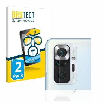 Parte frontale di una confezione del prodotto con il logo del marchio BROTECT. Accanto è raffigurato il dispositivo Xiaomi Red