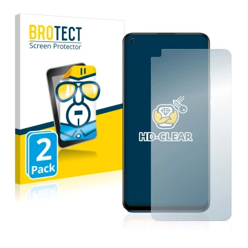 Parte frontale di una confezione del prodotto con il logo del marchio BROTECT. Accanto è raffigurato il dispositivo realme 8 P