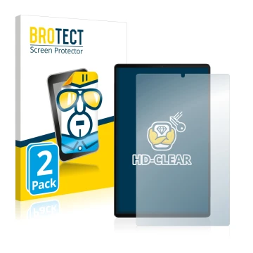 Parte frontale di una confezione del prodotto con il logo del marchio BROTECT. Accanto è raffigurato il dispositivo Lenovo Tab