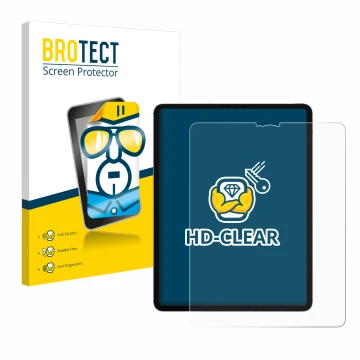 Parte frontale di una confezione del prodotto con il logo del marchio BROTECT. Accanto è raffigurato il dispositivo Apple iPad
